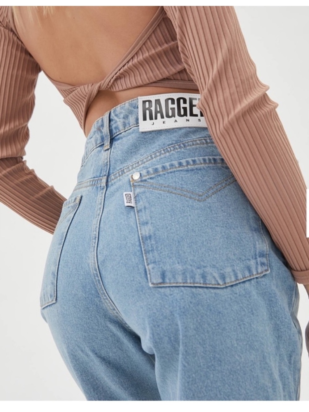 RAGGED JEANS Light Wash High Rise Straight Leg